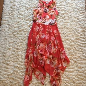 Bright Floral Hi-Lo Dress